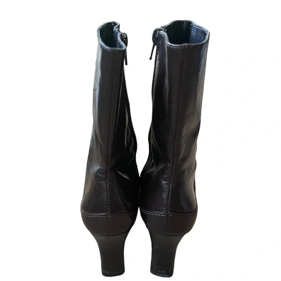 Vintage Nine West Yettas Dark Brown Leather High Ankle Boots Size 6.5 - Picture 7 of 7